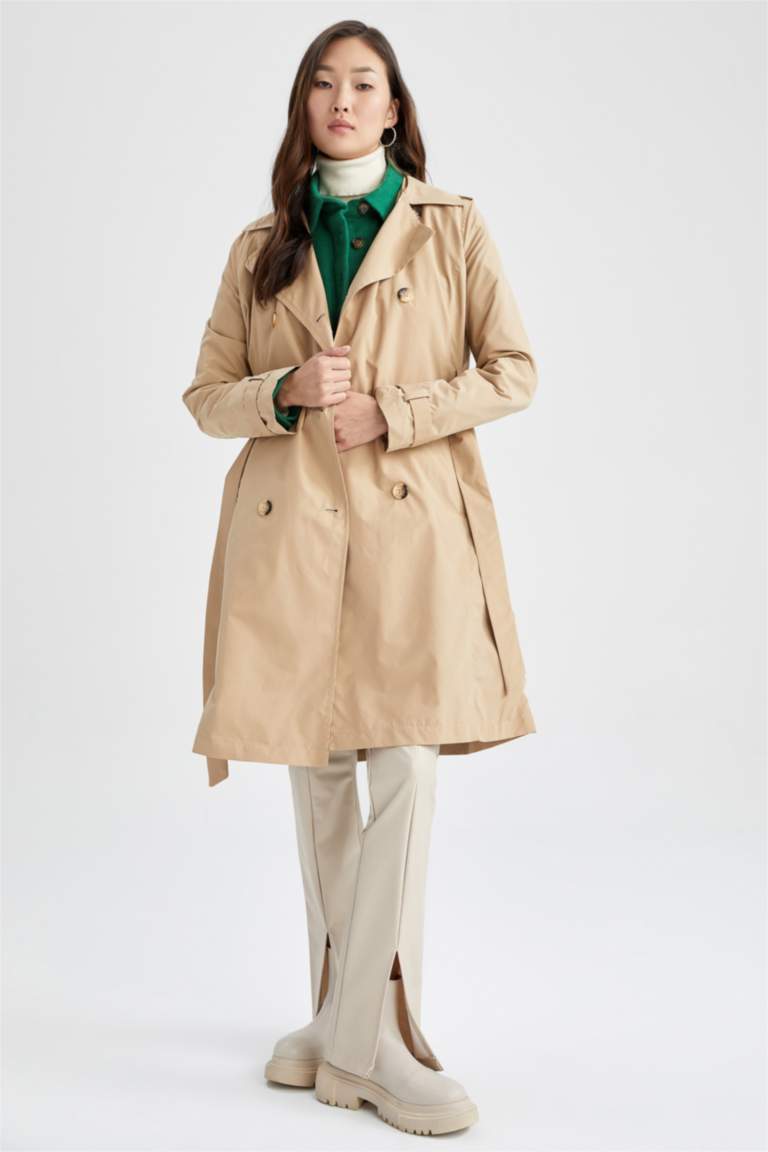 جاكيت ترانش كوت قصة عادية ببطانة صناعية