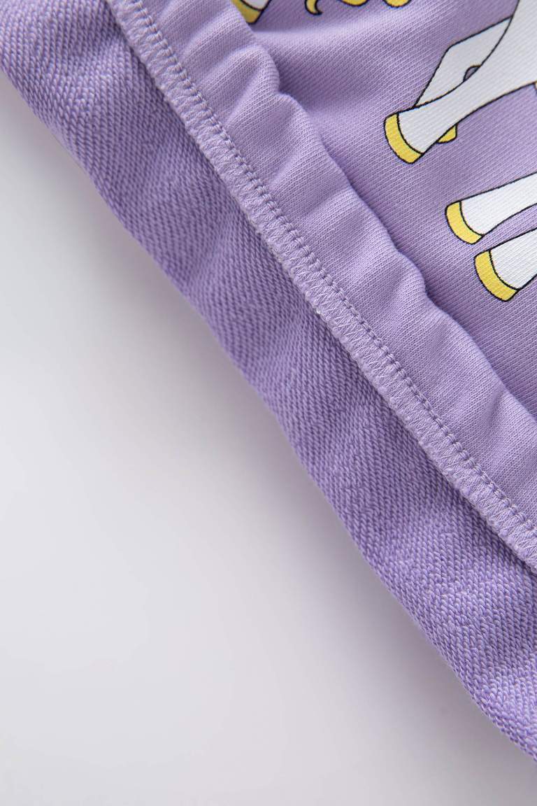 Kız Bebek Bisiklet Yaka Unicorn Baskılı Sweatshirt