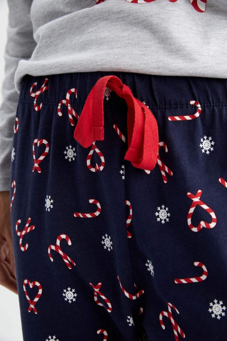 Fall in Love Yılbaşı Temalı Baskılı Uzun Kollu Pijama Takımı