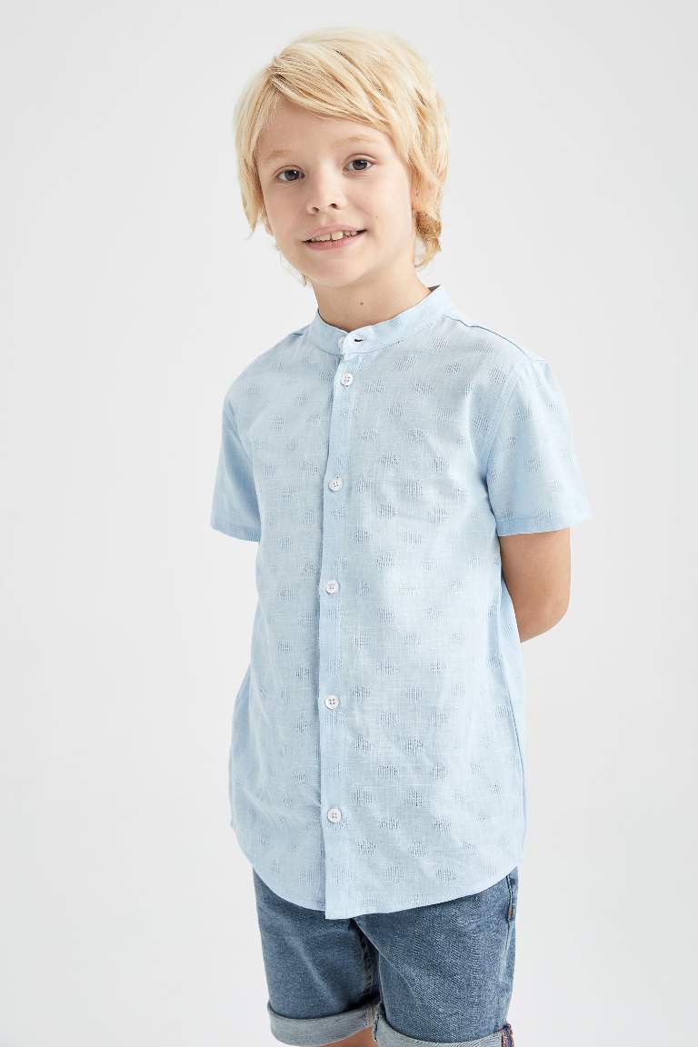 Blue BOYS & TEENS Regular Fit Short Sleeve Shirt 2679765 | DeFacto