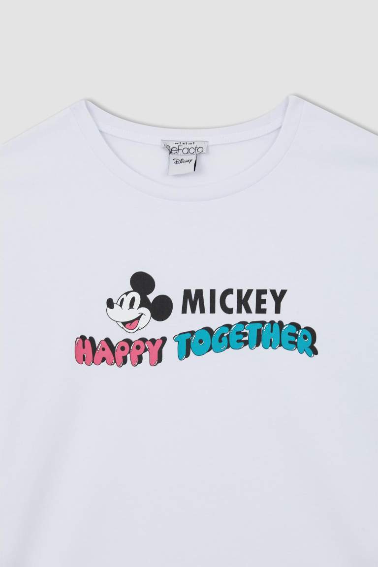 Disney Mickey & Minnie Regular Fit Uzun Kollu %100 Pamuk Tişört