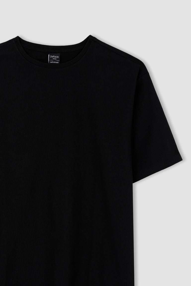 Boxy Fit Bisiklet Yaka Basic Kısa Kollu Tişört