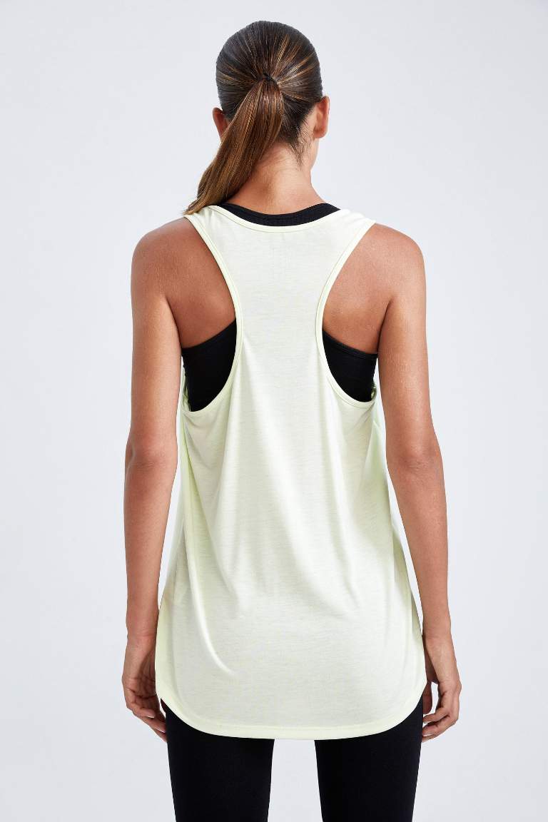 DeFactoFit Standard Fit Crew-Neck Combed Tank Top