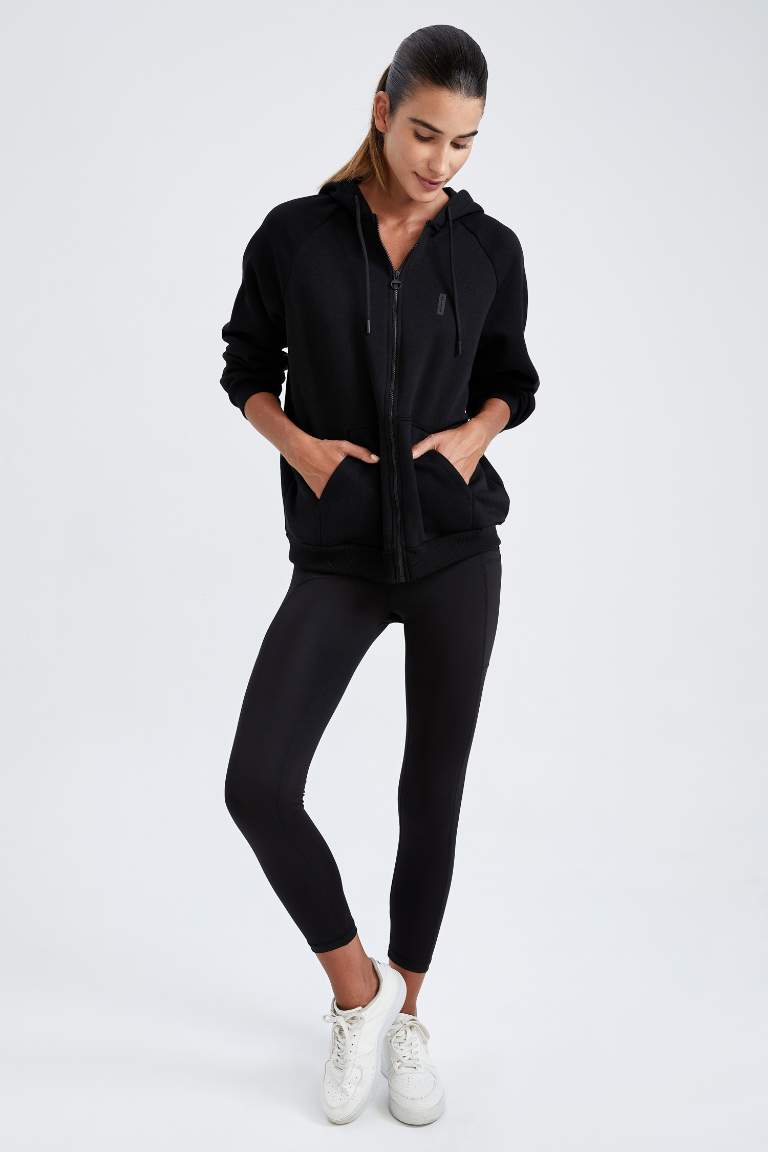 DeFactoFit Oversize Fit Kapüşonlu  Sweatshirt Hırka