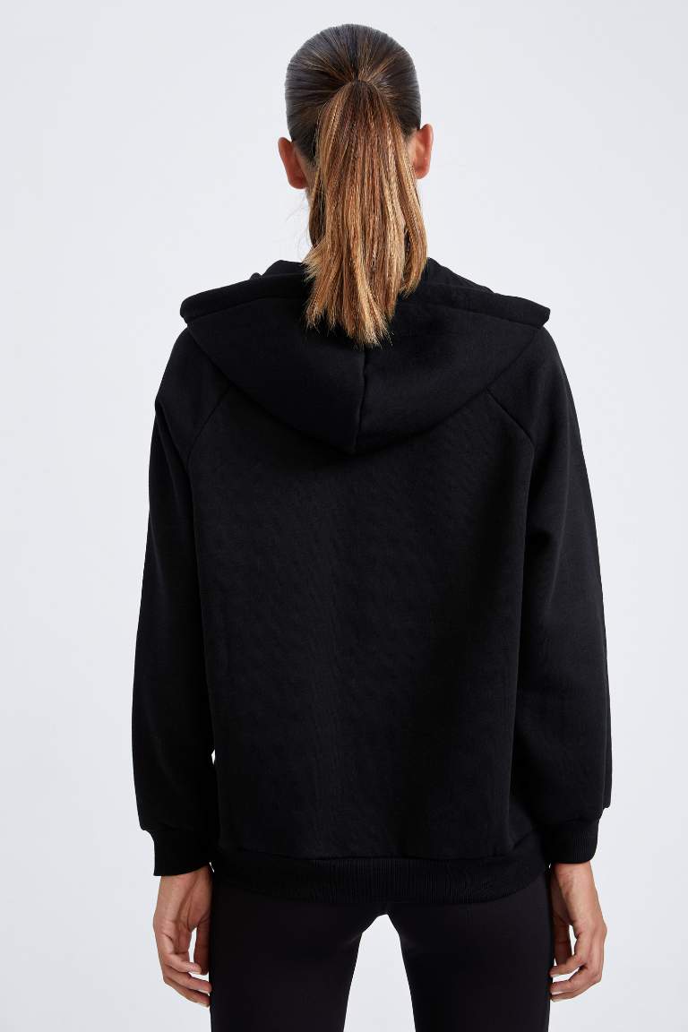 DeFactoFit Oversize Fit Kapüşonlu  Sweatshirt Hırka