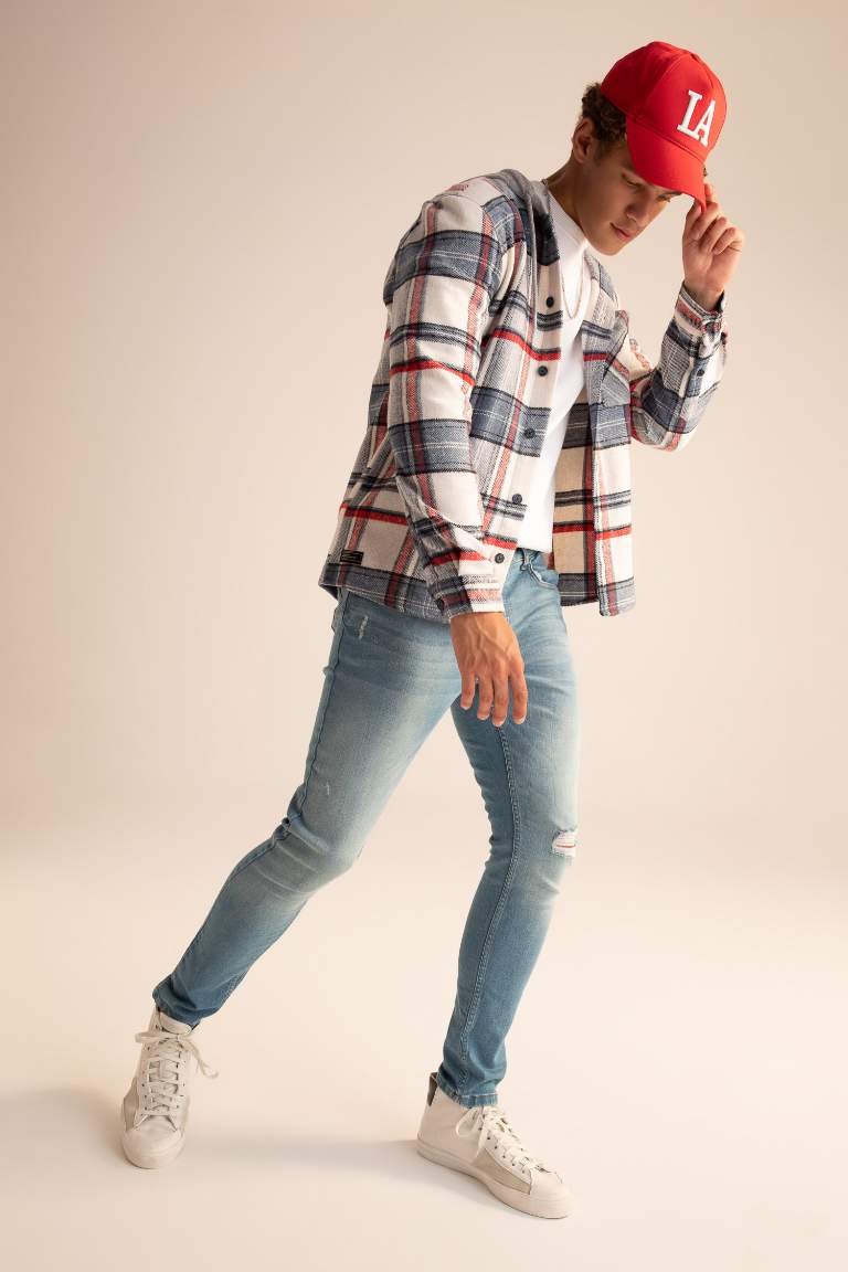 Skinny Comfort Fit Dar Rahat Kalıp Normal Bel Ekstra Dar Paça Yırtık Detaylı Jean Pantolon
