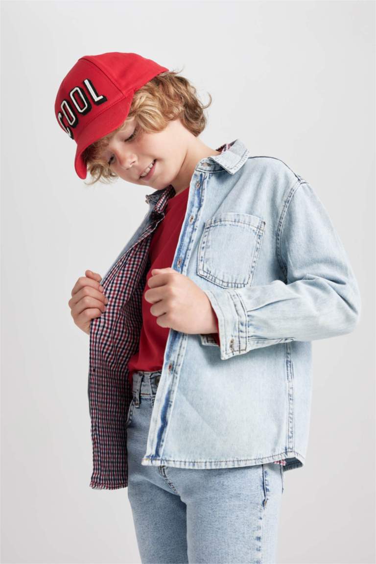 قميص جينز بولو أوفر سايز