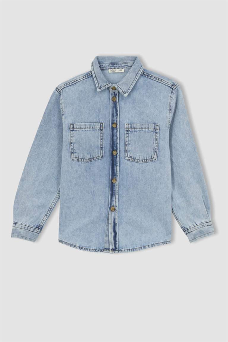 قميص جينز بولو أوفر سايز