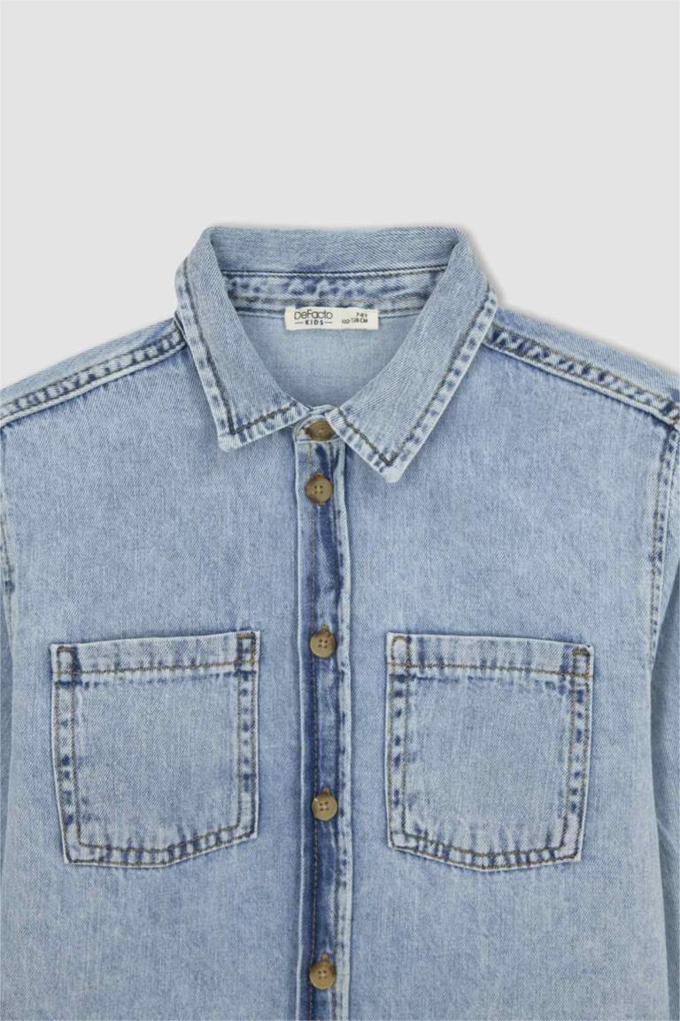 قميص جينز بولو أوفر سايز