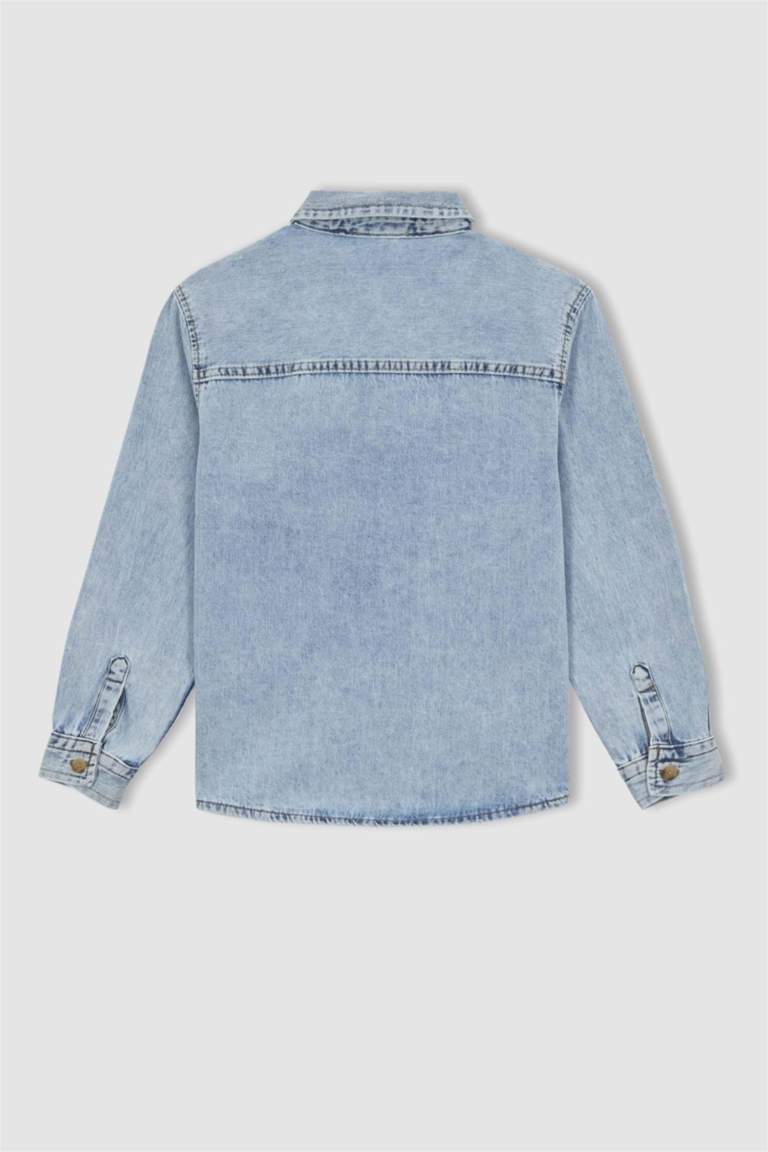 قميص جينز بولو أوفر سايز