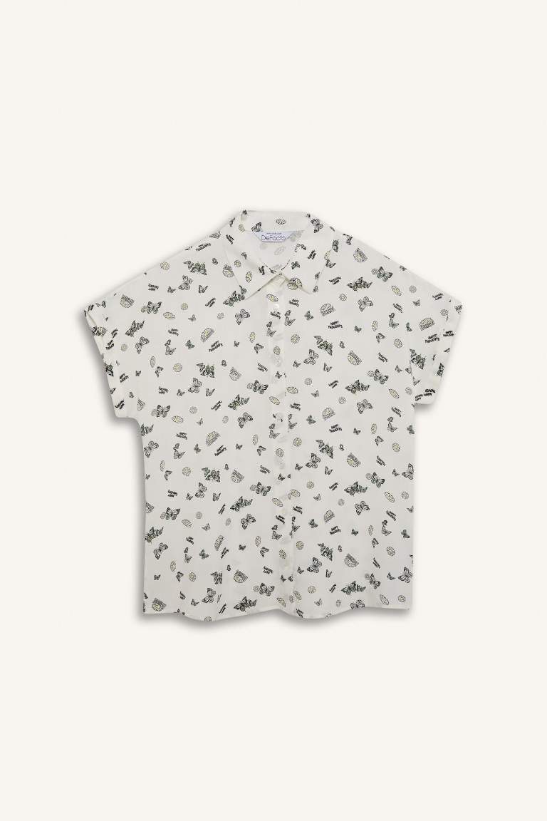 Regular Fit Viscose Short Sleeve Shirt