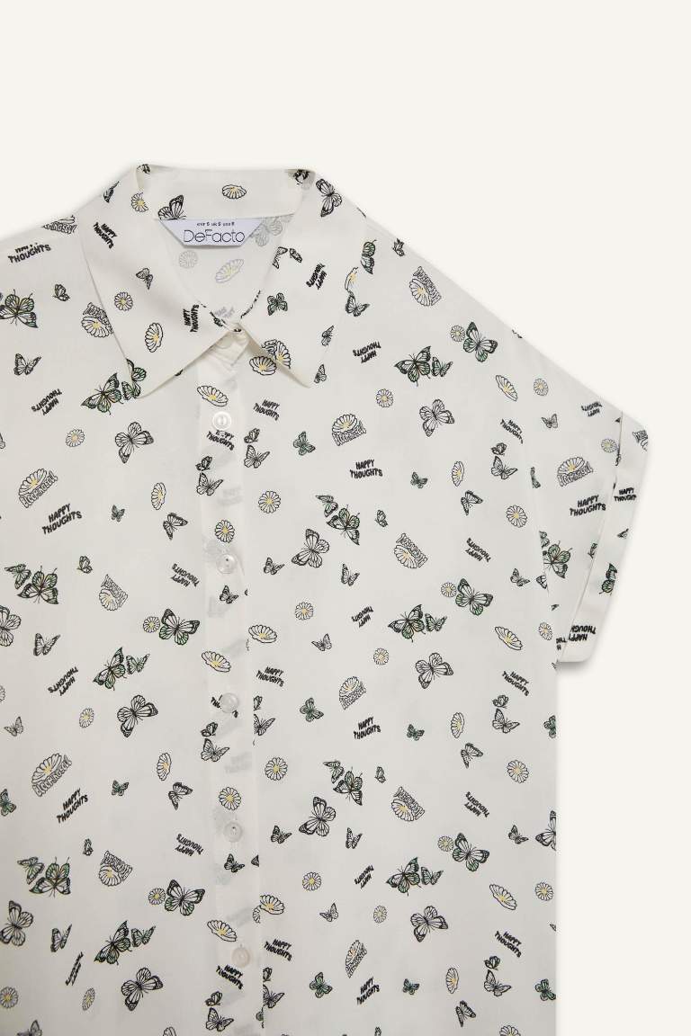 Regular Fit Viscose Short Sleeve Shirt