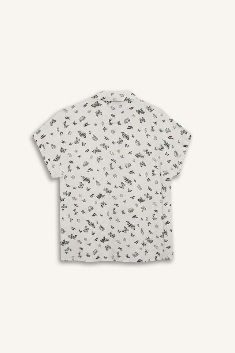 Regular Fit Viscose Short Sleeve Shirt