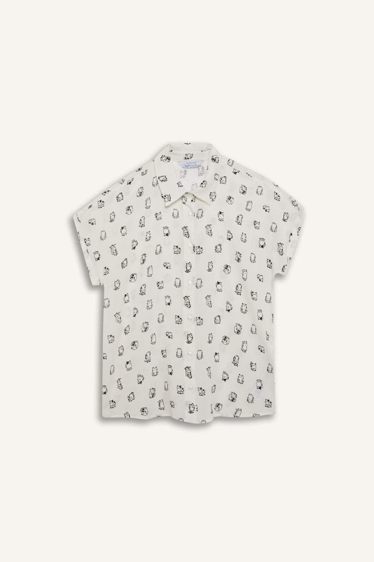 Regular Fit Viscose Short Sleeve Shirt
