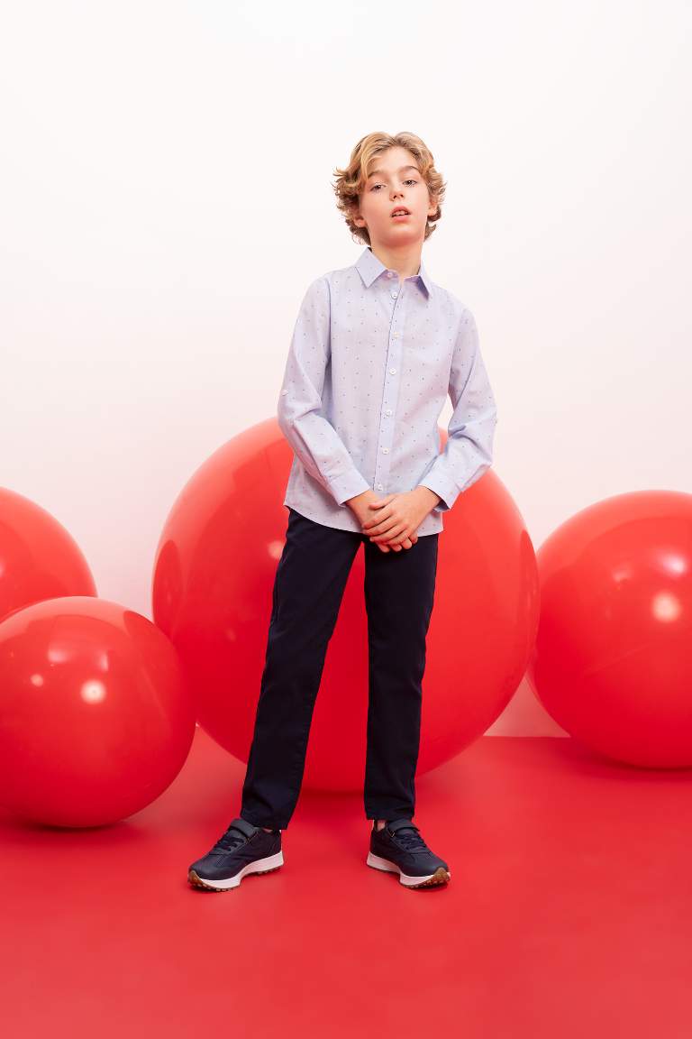 Boy Navy Blue Gabardine School Trousers