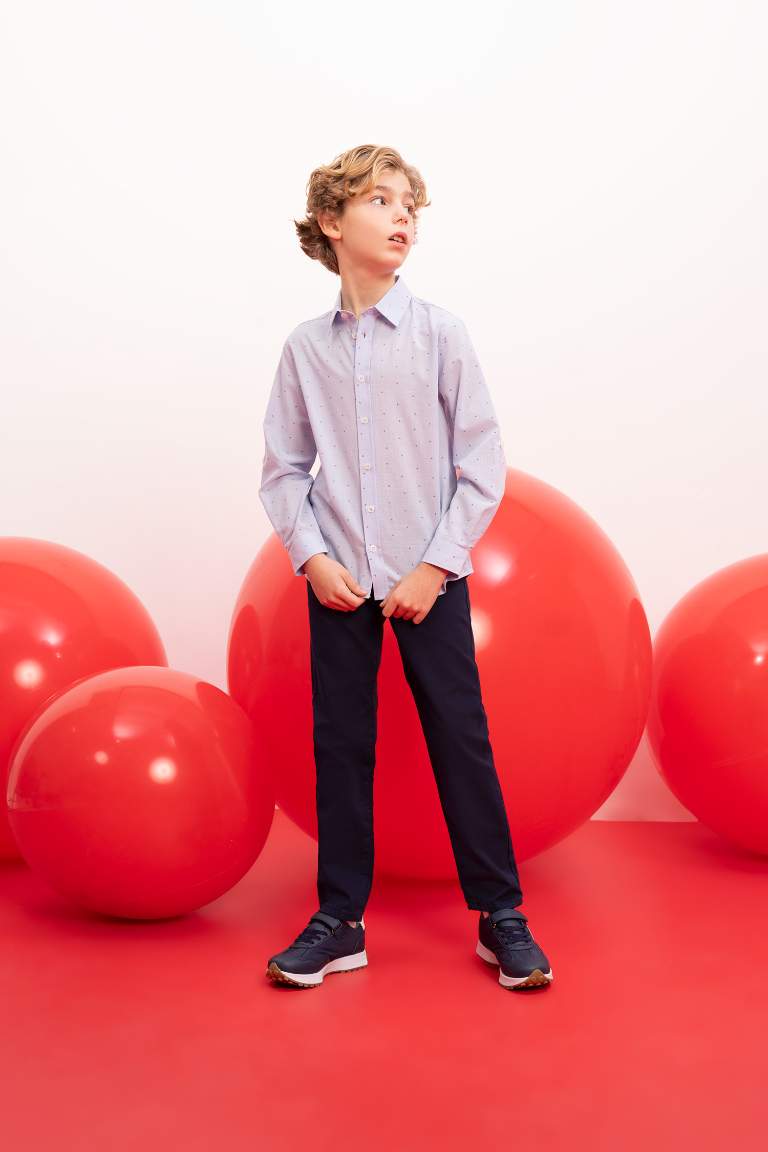 Boy Navy Blue Gabardine School Trousers