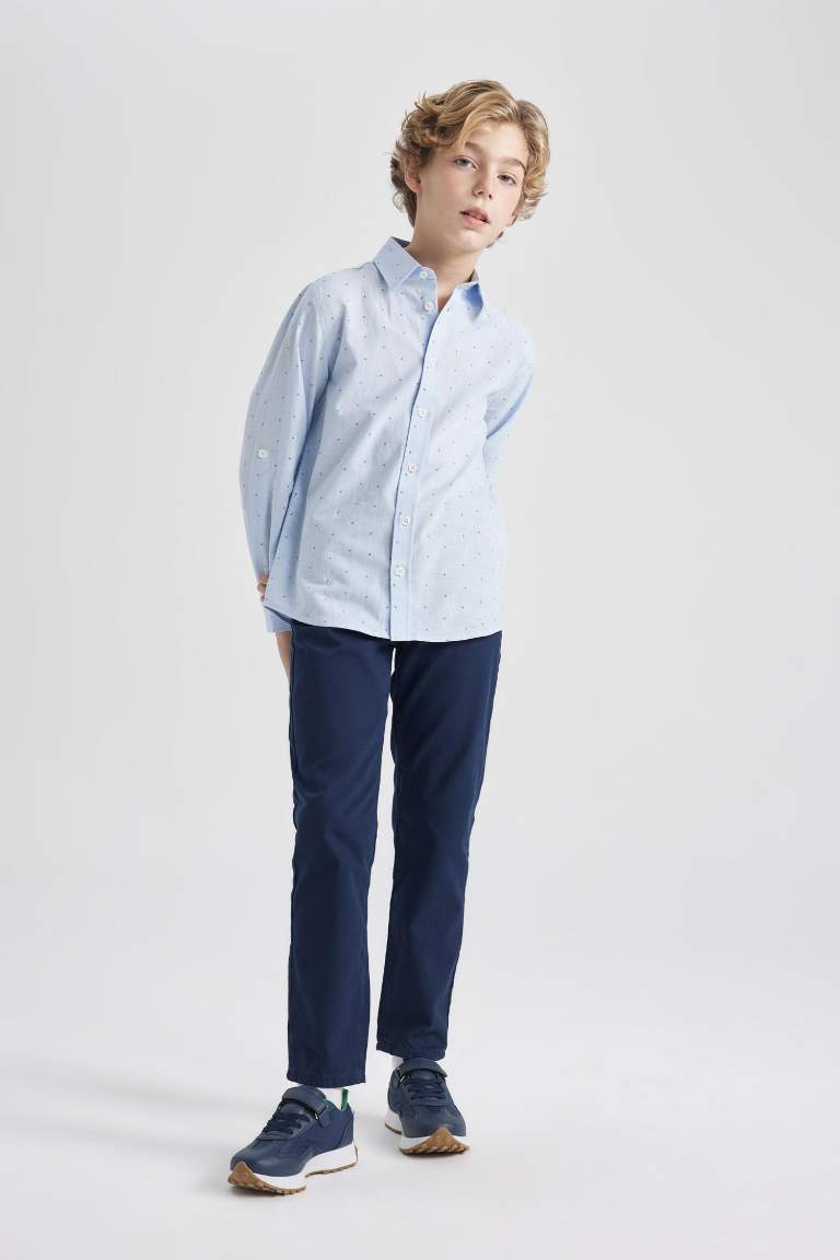 Boy Navy Blue Gabardine School Trousers