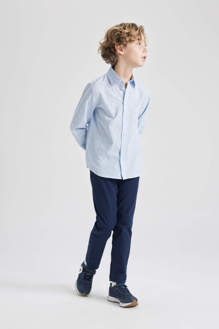 Boy Navy Blue Gabardine School Trousers