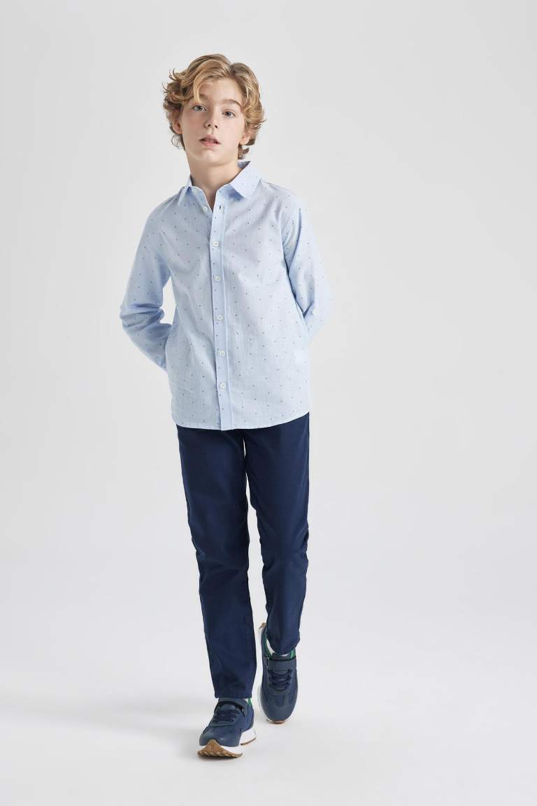 Boy Navy Blue Gabardine School Trousers