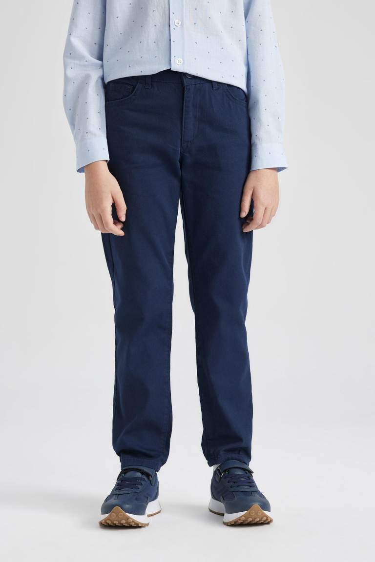 Boy Navy Blue Gabardine School Trousers