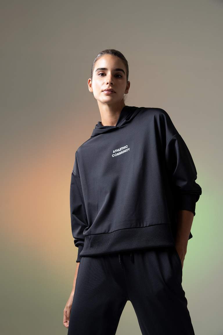 DeFactoFit Kapüşonlu Sporcu Sweatshirt