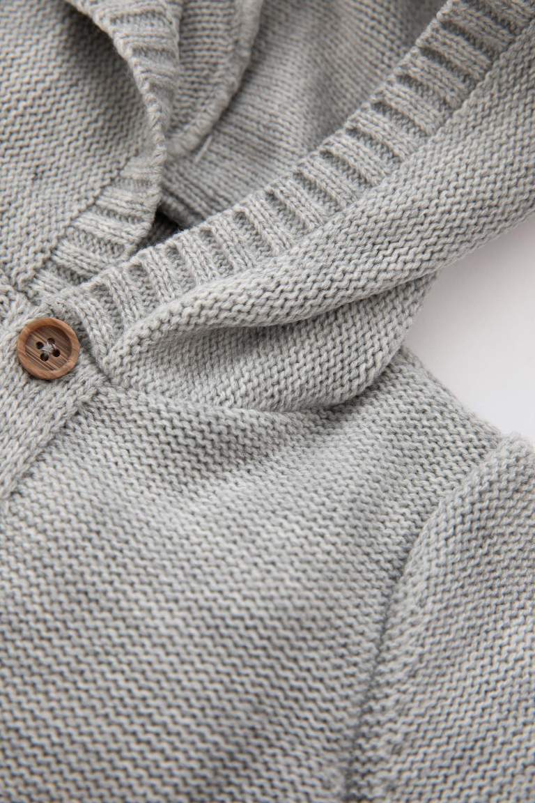 Baby Boy 3D Hooded Knitwear Cardigan