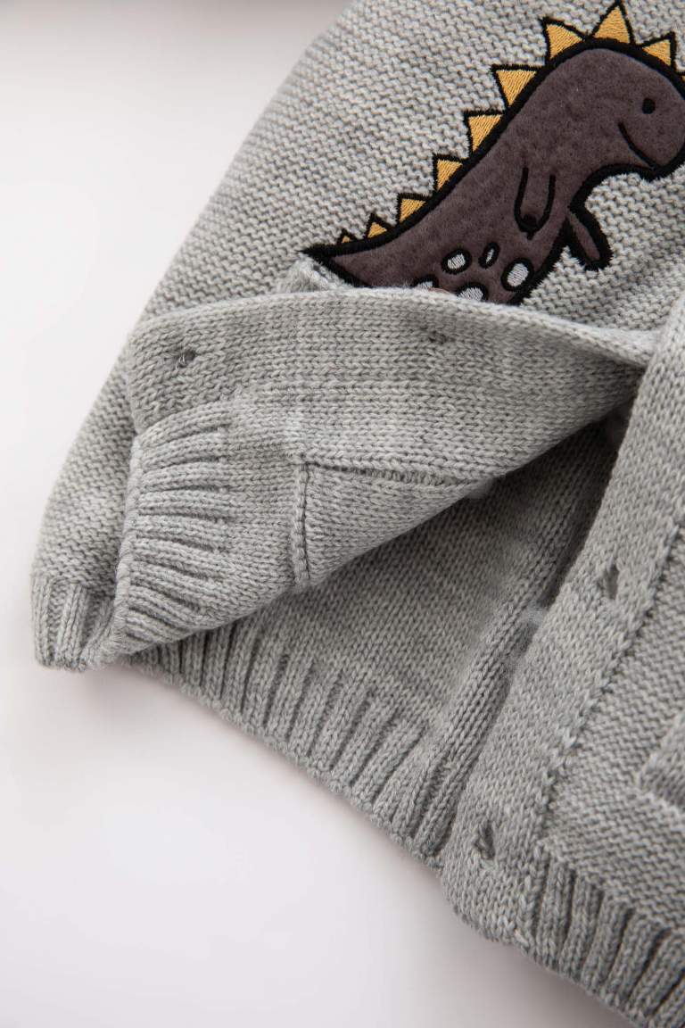 Baby Boy 3D Hooded Knitwear Cardigan