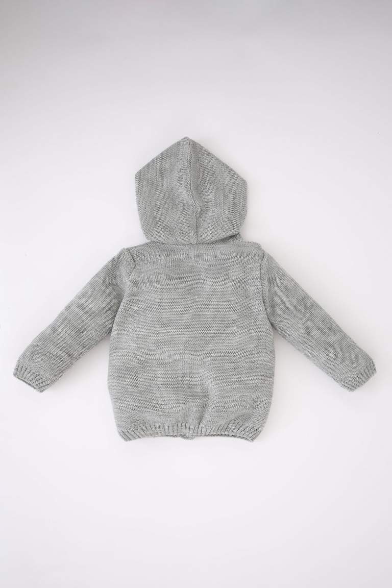 Baby Boy 3D Hooded Knitwear Cardigan