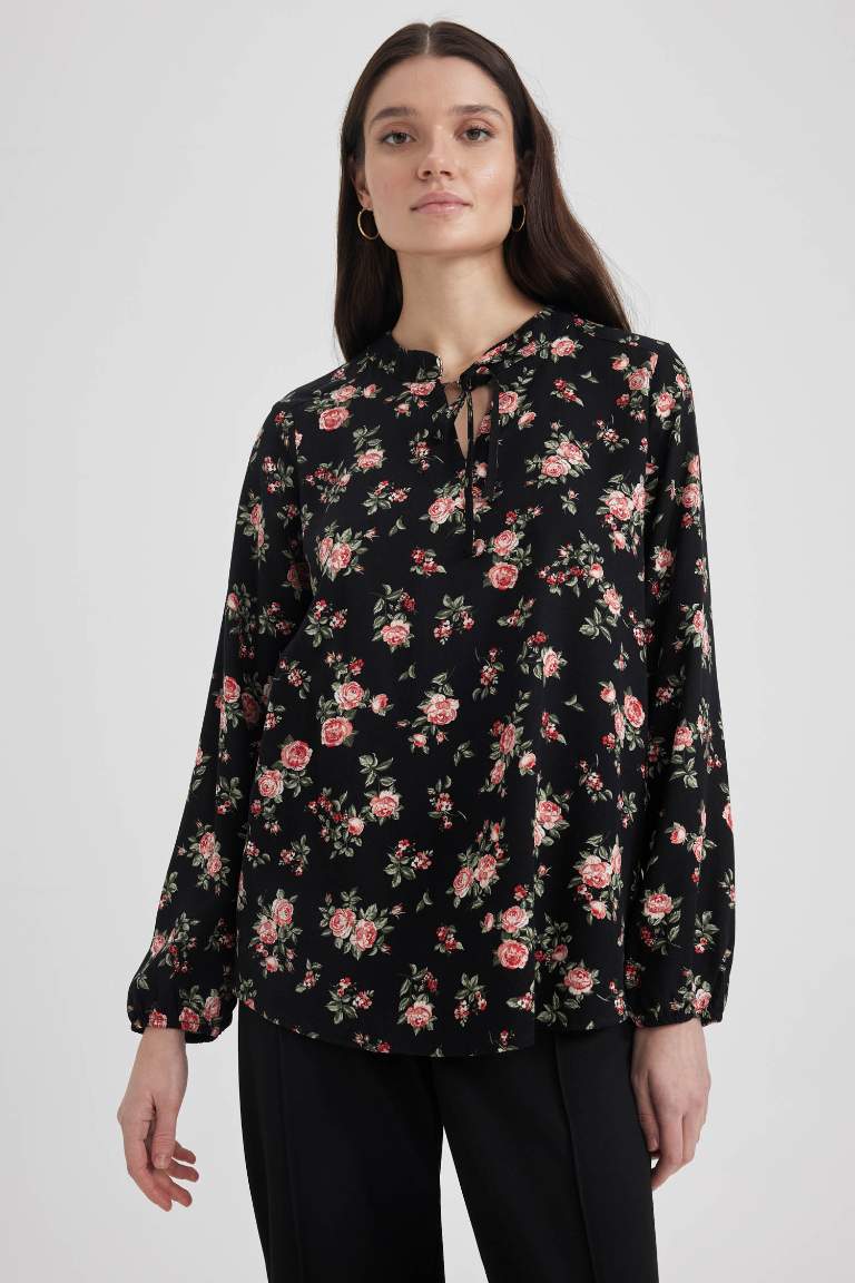 Loose Fit Long Sleeve Blouse