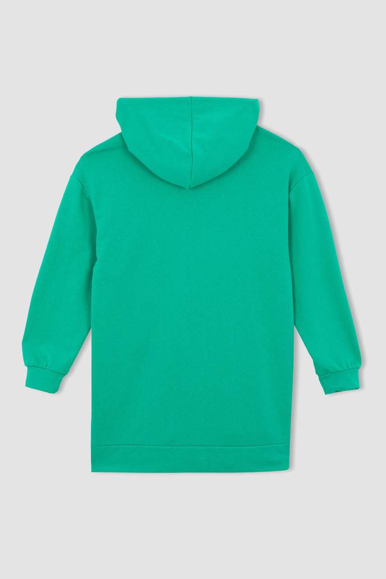 Relax Fit Hooded Sweatshirt Tunic