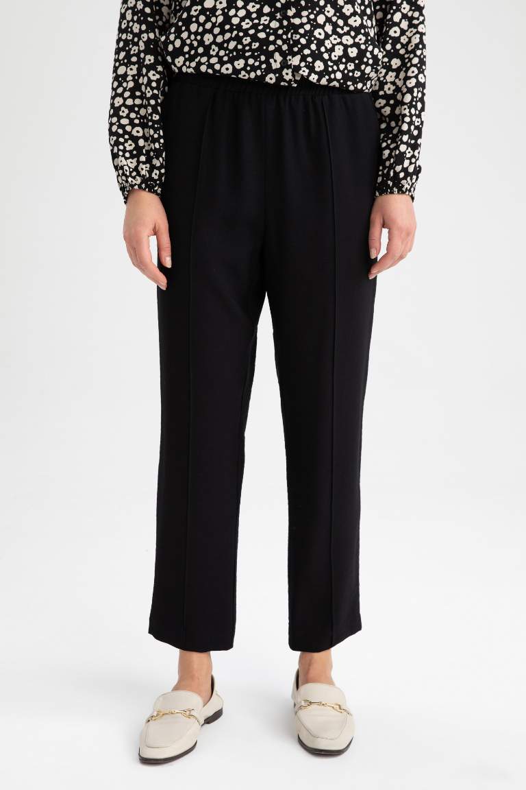 Straight Leg Trousers with Harem Pocket