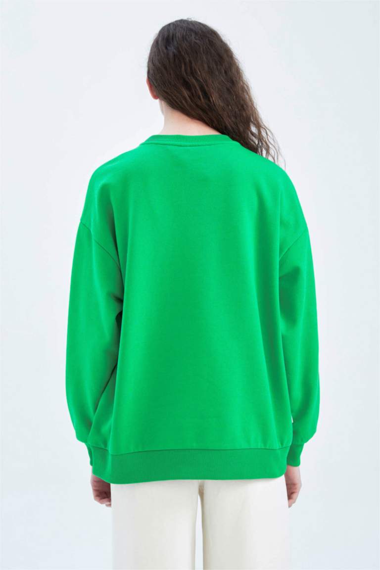 Green WOMAN NBA Licensed Long Sleeve Sweatshirt 2732785 DeFacto