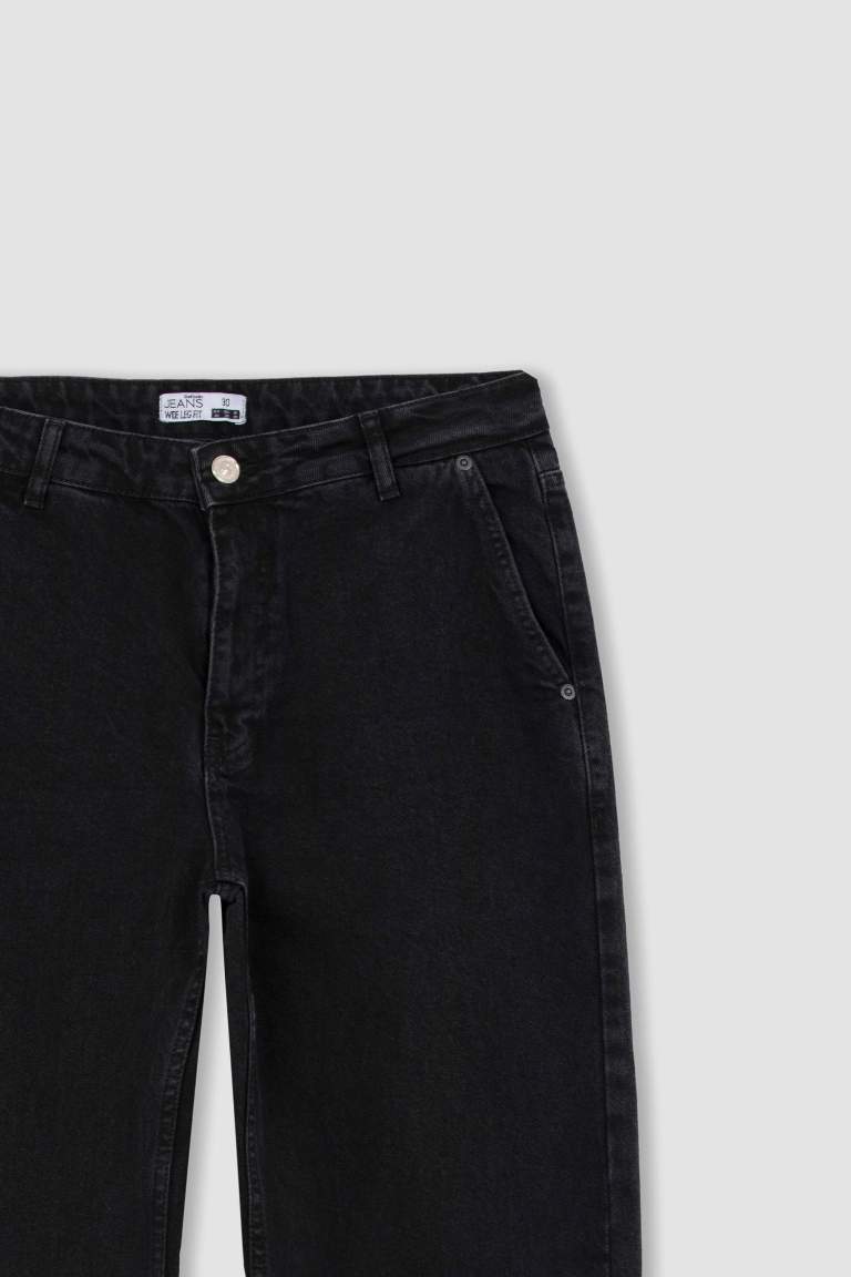 Wide Leg Geniş Kalıp Normal Bel Bol Paça Jean Pantolon