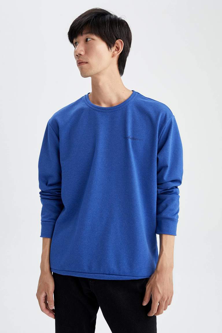 Regular Fit Slogan Long Sleeve Sweatshirt