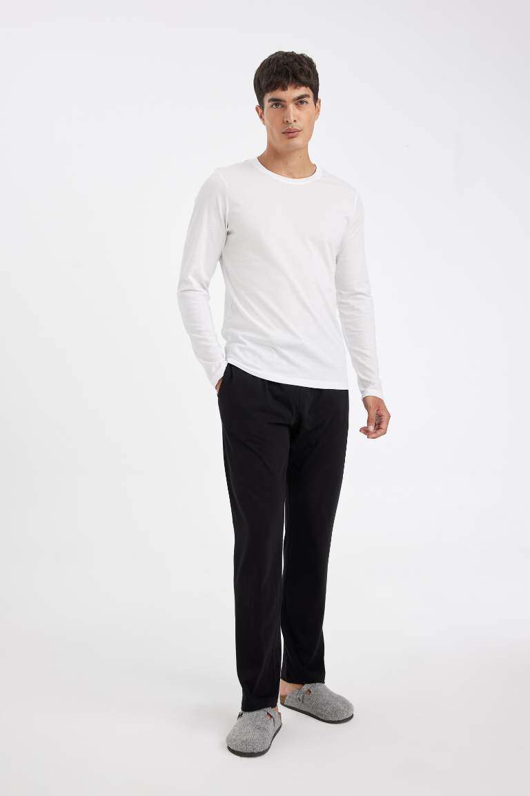 Slim Fit Crew Neck Basic Pajama Top