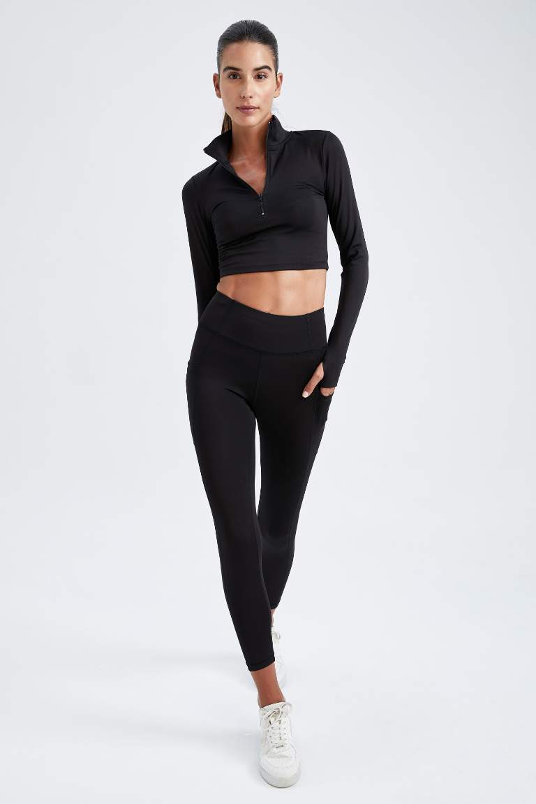 DeFactoFit Slim Fit Sporcu Ağır Kumaş Tayt