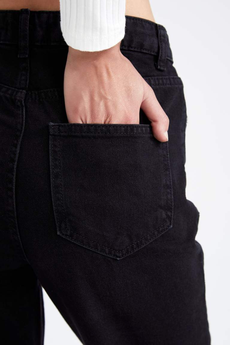 90'S Wide Leg Yüksek Bel Sürdürülebilir Jean %100 Pamuk Pantolon