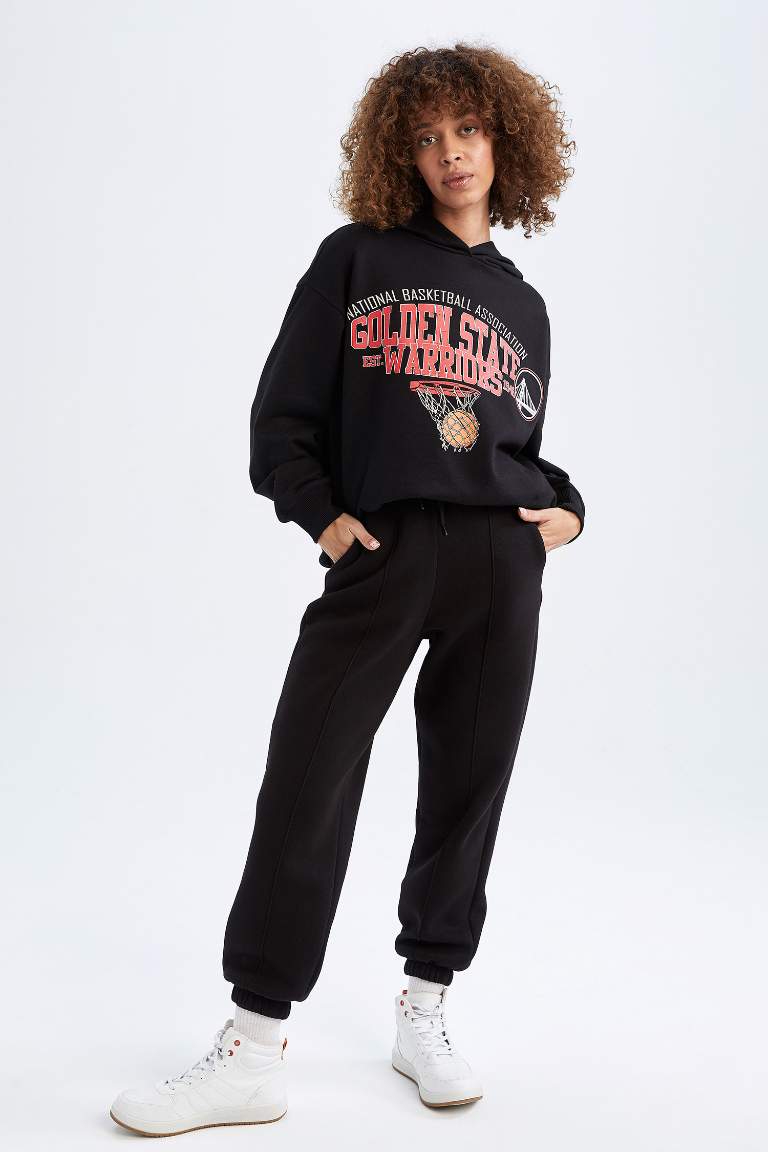 DeFactoFit NBA Golden State Warriors Oversize Kapüşonlu Sweatshirt