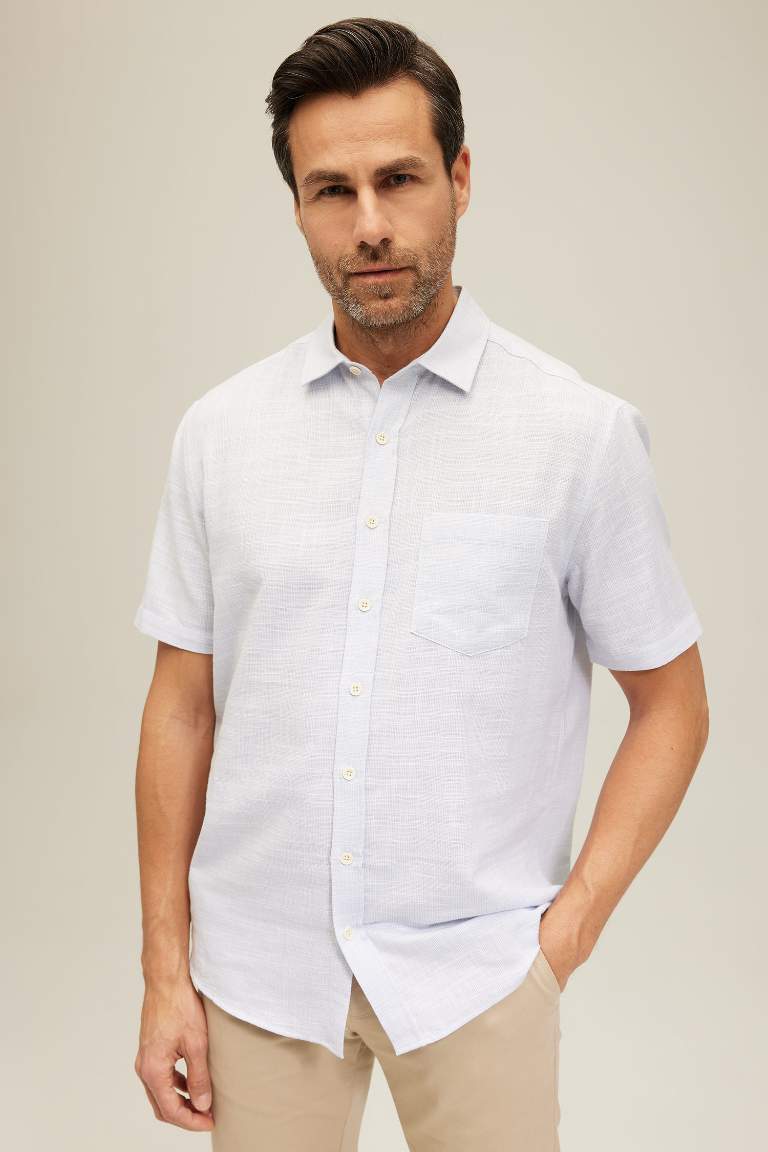 Chemise à manches courtes en coton à Coupe Régulière