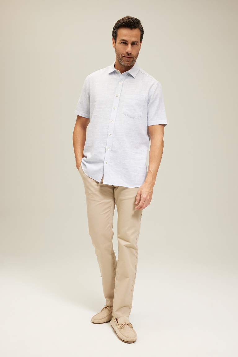 Elder Regular Fit Shirt Collar Short Sleeve Shirt