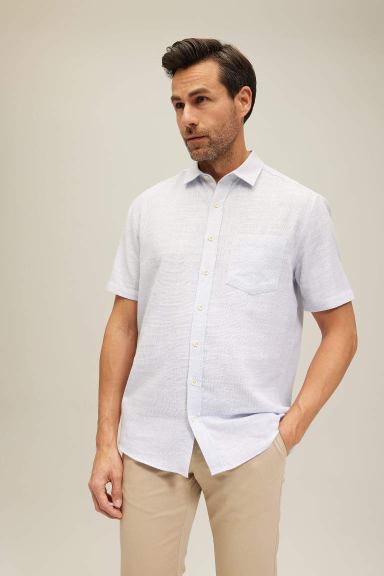 Elder Regular Fit Shirt Collar Short Sleeve Shirt