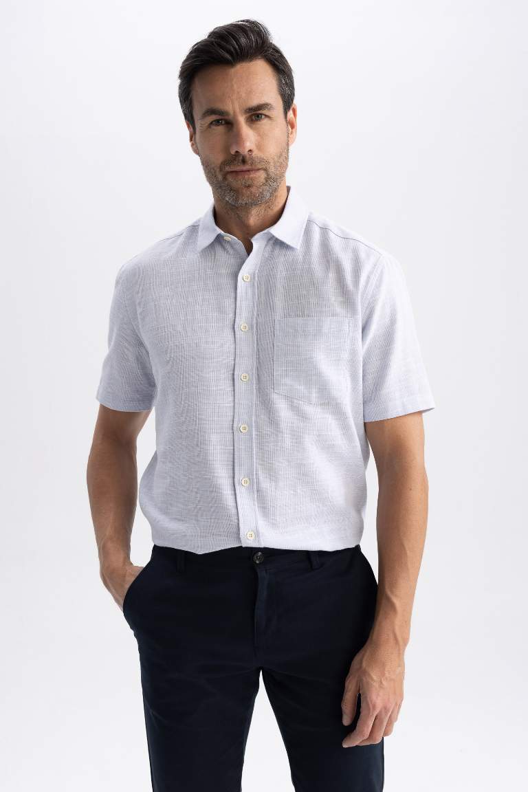 Chemise à manches courtes en coton à Coupe Régulière