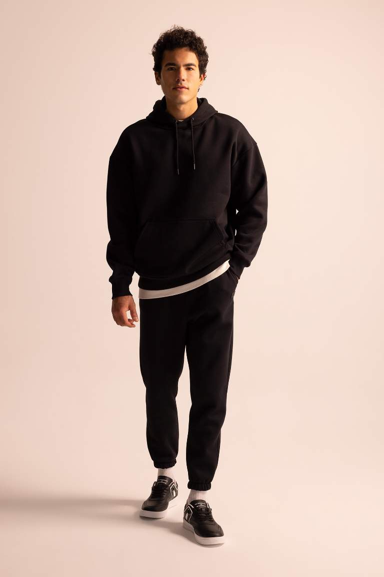 Oversize Fit Kapüşonlu Basic Sweatshirt