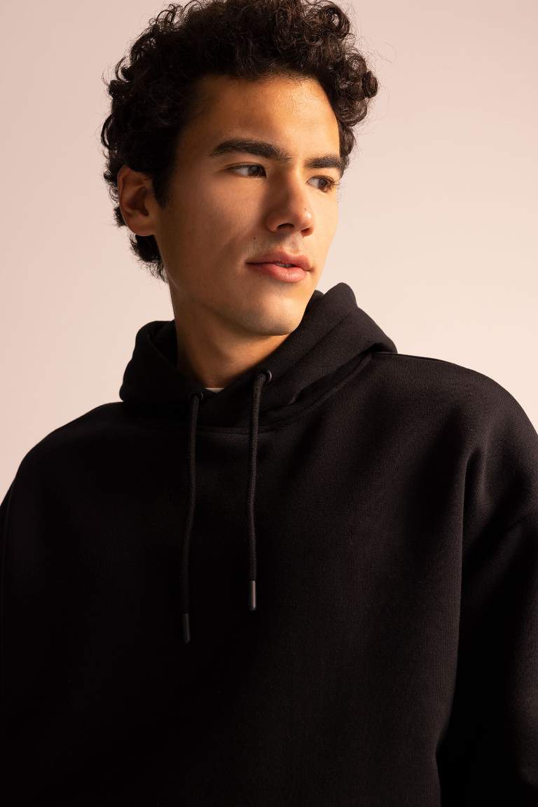 Oversize Fit Kapüşonlu Basic Sweatshirt