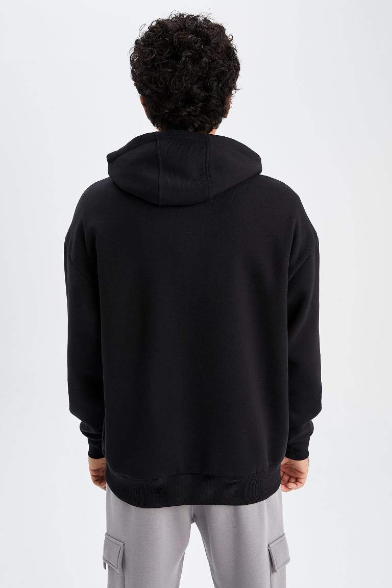 Oversize Fit Kapüşonlu Basic Sweatshirt
