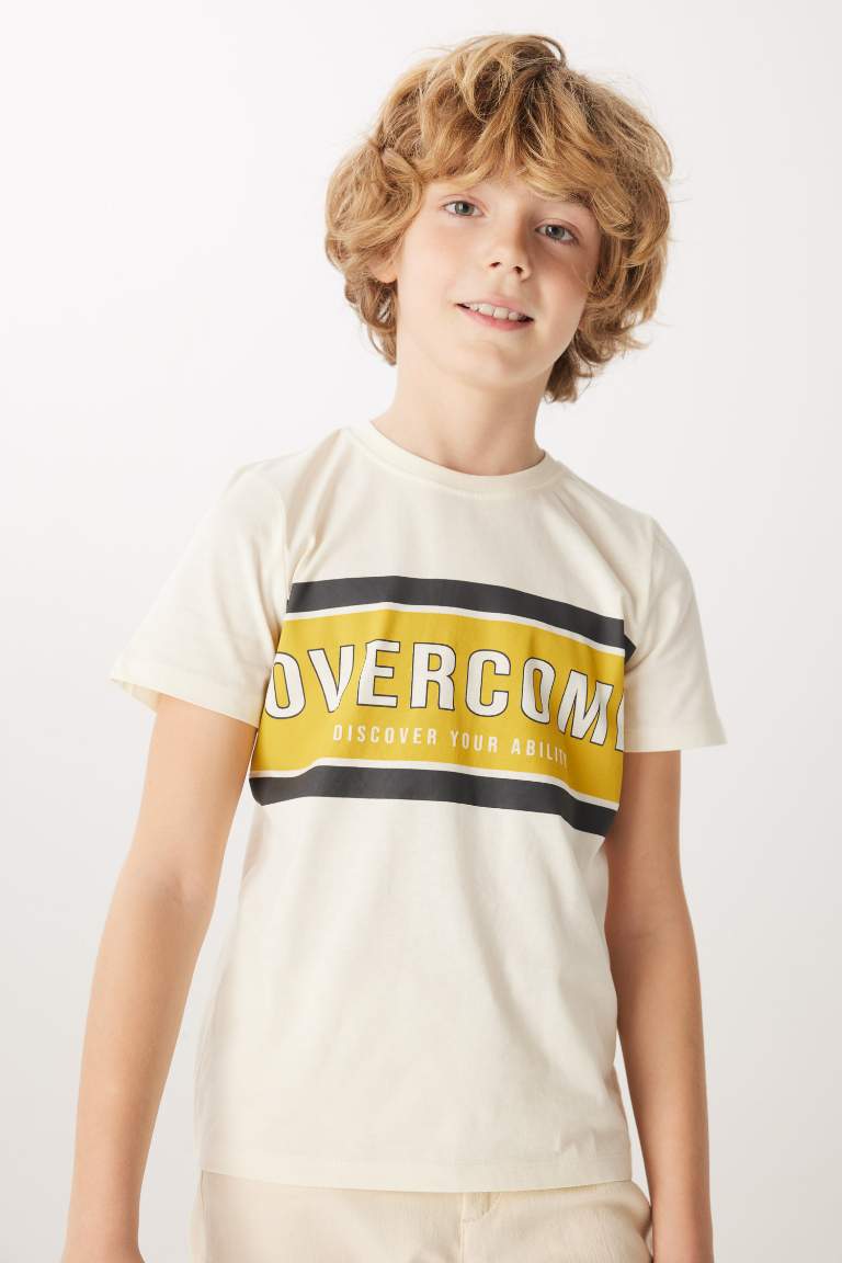 Boys Regular Fit Crew Neck Printed Short Sleeve T-Shirt