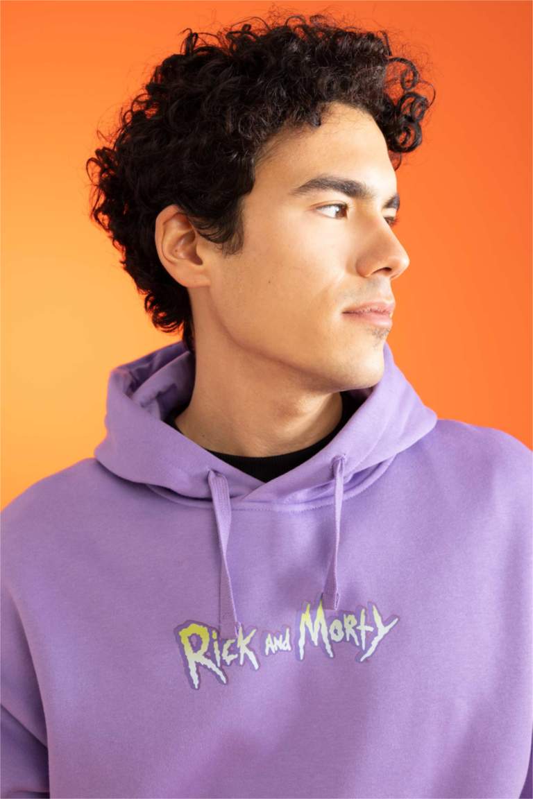 Rick and Morty Oversize Fit Kapüşonlu Sweatshirt
