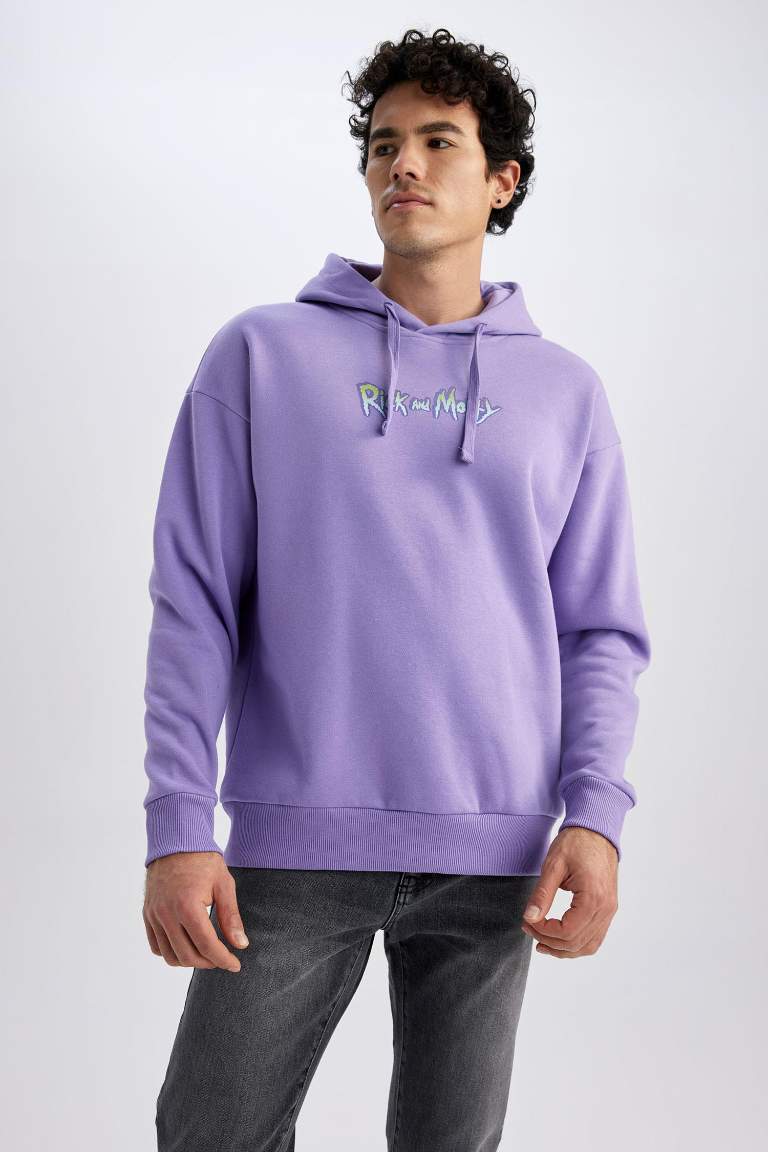 Rick and Morty Oversize Fit Kapüşonlu Sweatshirt