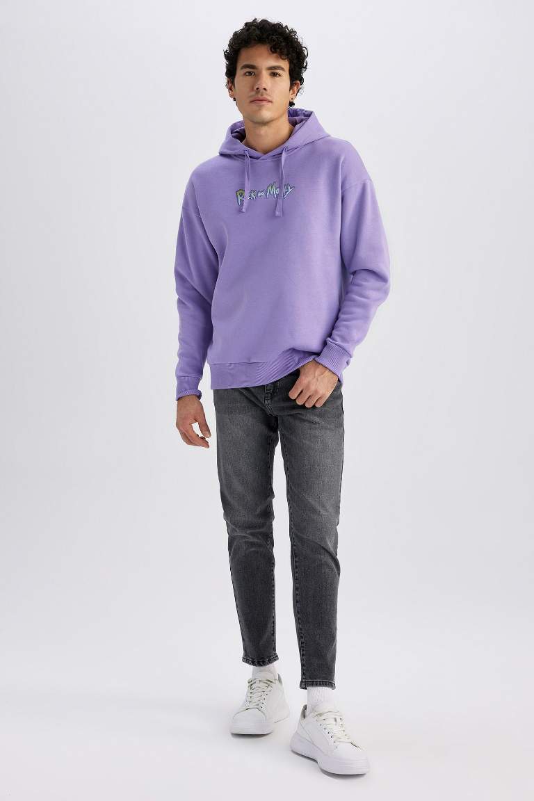 Rick and Morty Oversize Fit Kapüşonlu Sweatshirt