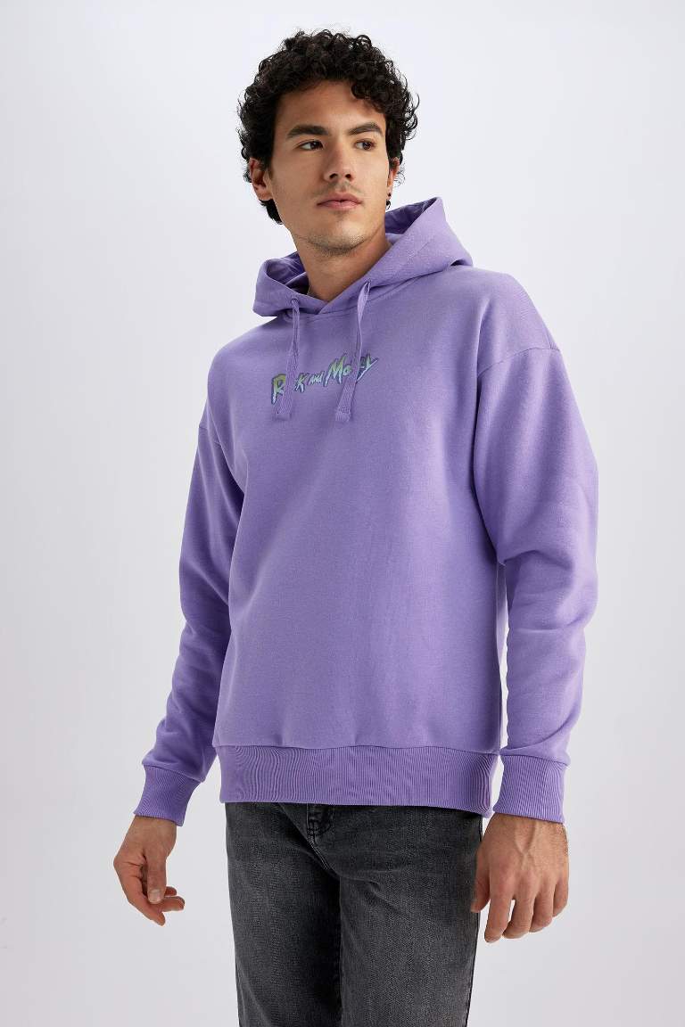 Rick and Morty Oversize Fit Kapüşonlu Sweatshirt
